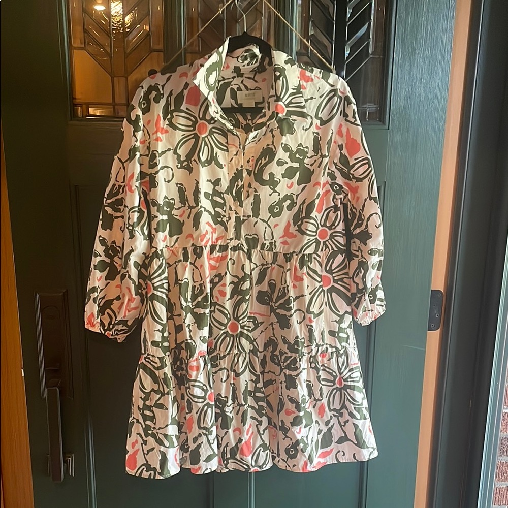 Maeve Floral Dress - Black, White, Pink